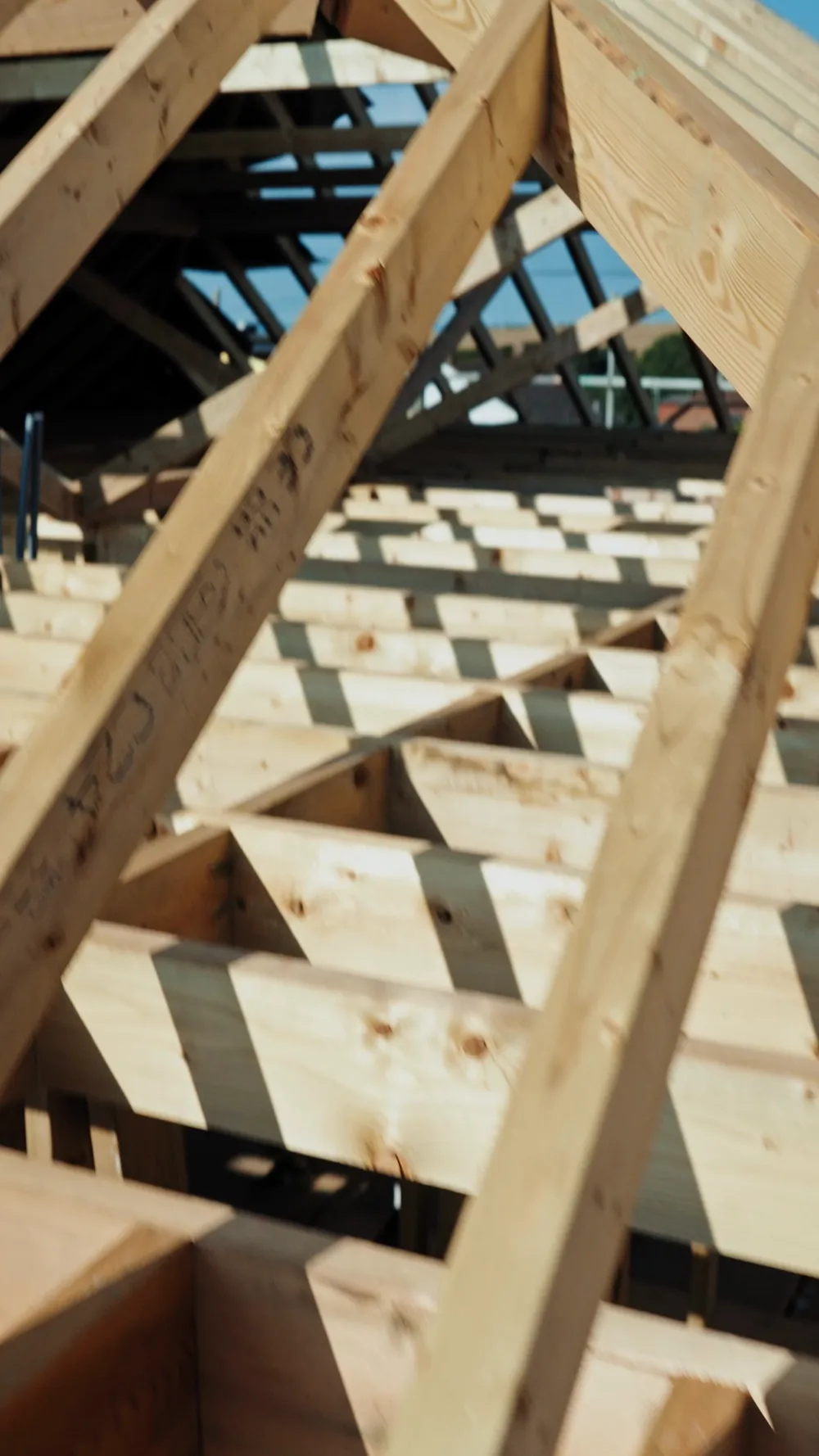 New roof timbers going on